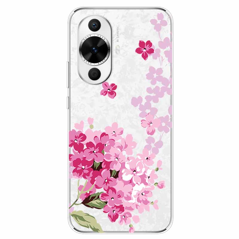 Чехол для Huawei Nova 12s Цветы Прозрачный ТПУ Силикон Funda Capa для Huawei nova 12s Мягкие Чехлы Nova12S 12 s Прозрачный Coque сумка