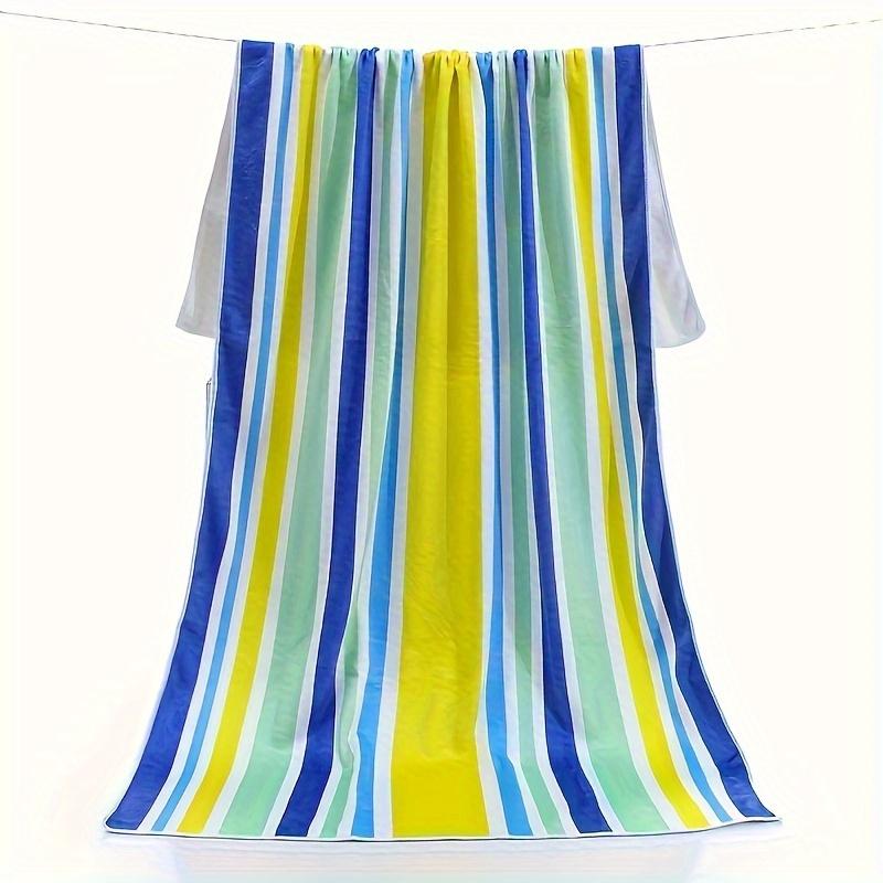 4pcs Striped Bath Towel Set, Polyester Towels For Bathroom, Quick Dry, Lightweight, Highly Absorbent, Soft Feel For Shower, Pool