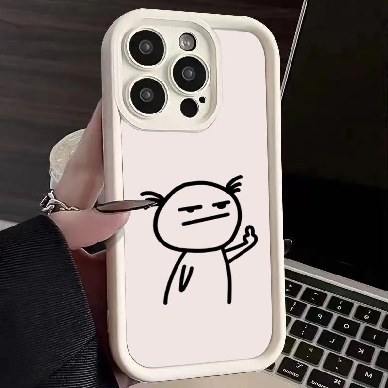Мультяшный забавный чехол-стикмен для телефона Xiaomi Redmi Note 14 13 12 11 Pro Plus 5G 12S 11S 10S 10 12C 13C 12 13 14C 4G Мягкий чехол
