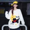 Ladies Cute Star Cat Sweater American Retro Loose Knitted Top Autumn Versatile Fashionable Women's Pullover Sweater