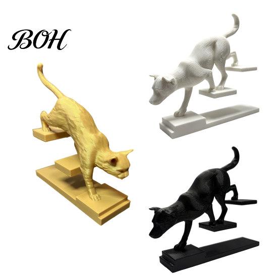 Layered Ladder Art Piece 3D Printed Cat Dog Figurine, Stair Animal Sculpture, Shape Stepping Sculpture Cat/Dog Artistic Desktop Ornament Gift