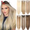 Head 16 Clip In Hair Extension Long Straight Blonde Brown Black 6 Pcs/Set 16 Clips 22 Inch Synthetic Hair Piece For Women