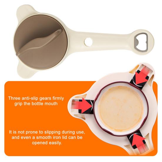 Открывалка для банок Регулируемый захват без усилий 3-в-1 Открывалка для бутылок Многоцелевая открывалка для банок и бутылок для слабых рук пожилых людей