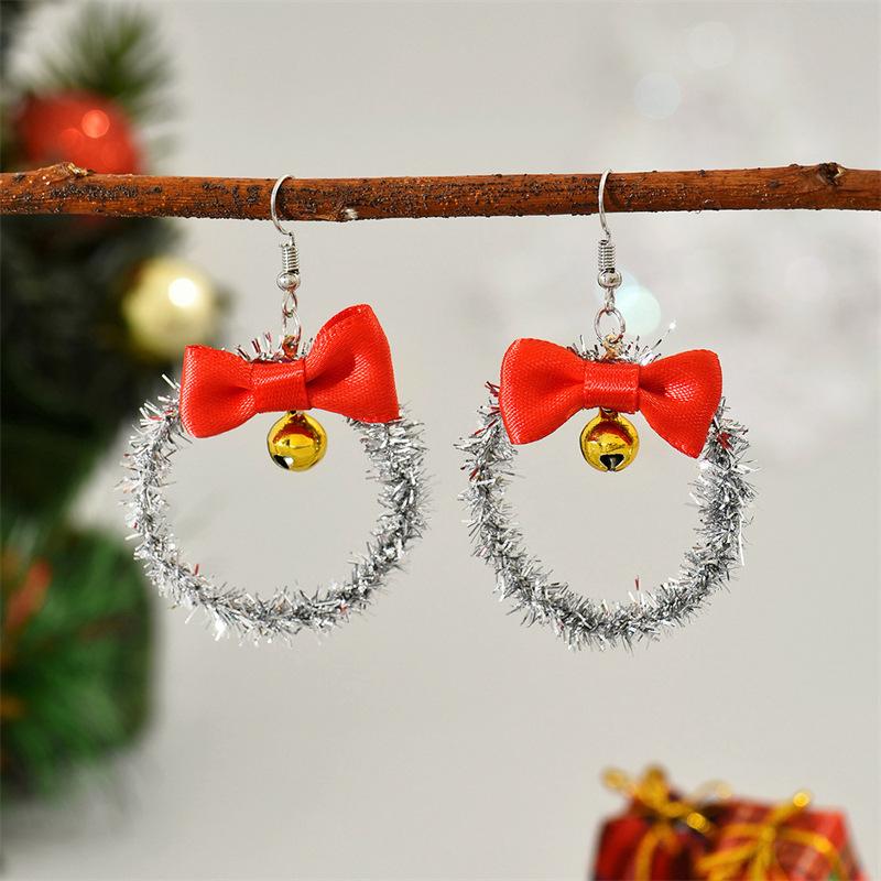 Christmas Baroque Irregular Imitation Pearl Stacked Star Tree Drop Earrings Xmas Tree Earring For Women Holiday Jewelry Gift