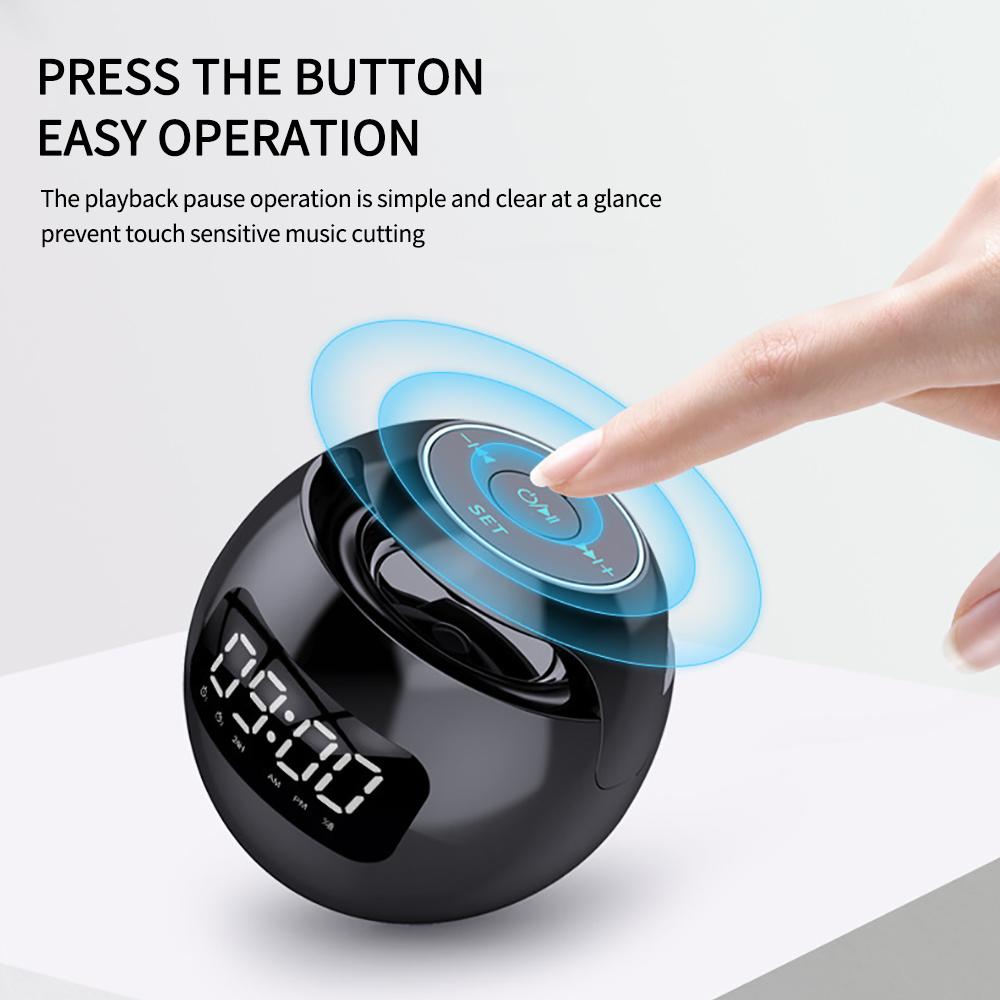 New Clock Colorful Night Lights Bluetooth Speaker Mini Portable Home Bluetooth Speaker With LED Display TF Card MP3 USB Charging