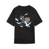 Puma Ss25 Ss Gf Футболка с принтом Paro Fashion Пуловер с круглым вырезом Футболка с коротким рукавом Топы унисекс Черный 631253-01