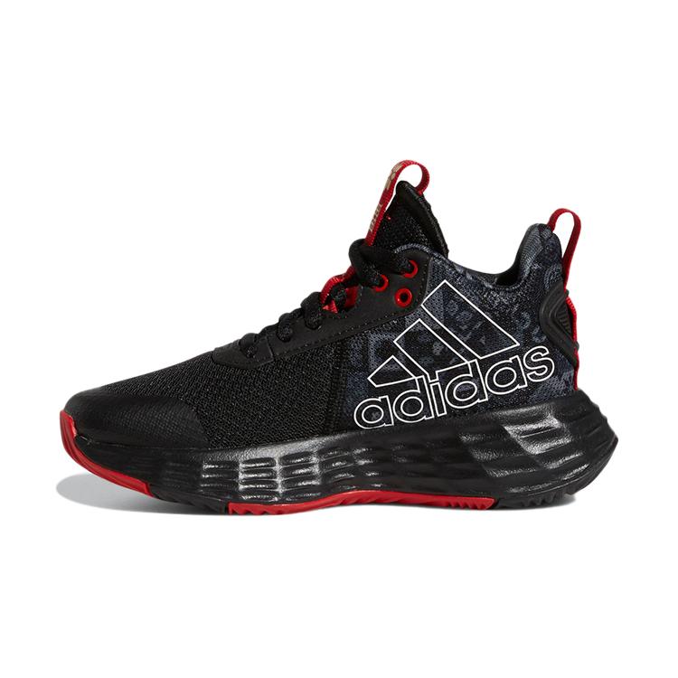 adidas OwnTheGame CNY K Износостойкие Средние Детские Баскетбольные Кроссовки Черно-Красные Детские GY0812