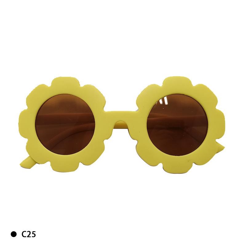 Солнцезащитные очки для детей с защитой от ультрафиолета, модные разноцветные детские очки, солнцезащитные очки с изображением подсолнуха для женщин