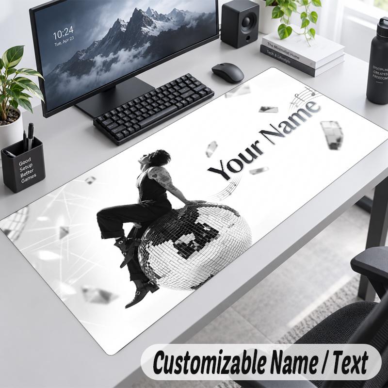 Custom Name Text Mouse Pad Harry Styles Personalized Desk Pad For Work And Gaming