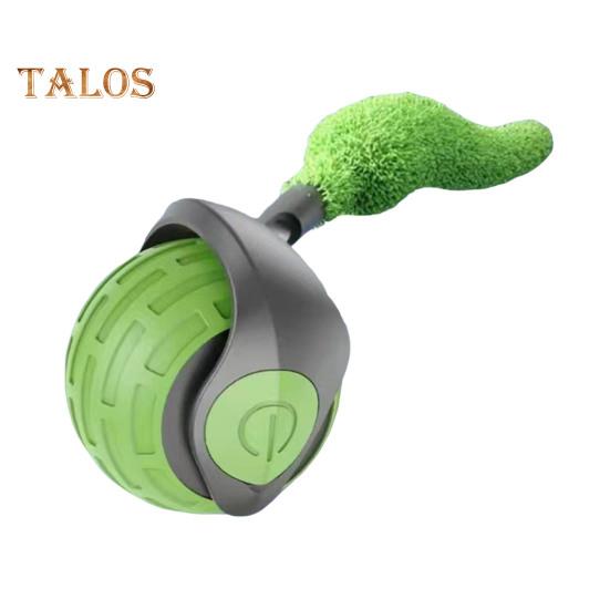 Интерактивная игрушка-мяч для кошек, перезаряжаемая через USB, катящаяся игрушка-мяч с двухскоростной регулировкой, автоматическая движущаяся игрушка для кошек с хвостом для домашних кошек