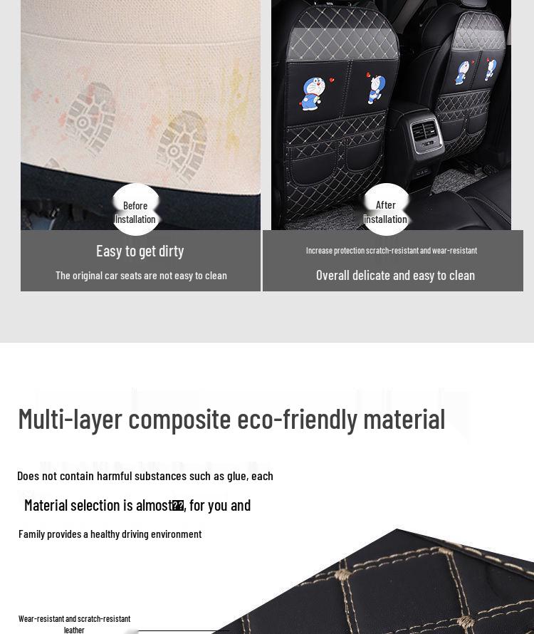 Children's Car Seat Kick Mat - Rear Seat Protector & Anti-Kick Pad