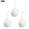 3pcs Glitter Xmas Tree Pendants 3 Pieces Set Hanging Ornaments Christmas Balls  Seasonal Display