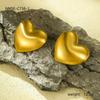 GEMCHIC Women's Stainless Steel Heart Stud Earrings - Minimalist Design Love Heart Earrings for Daily Wear
