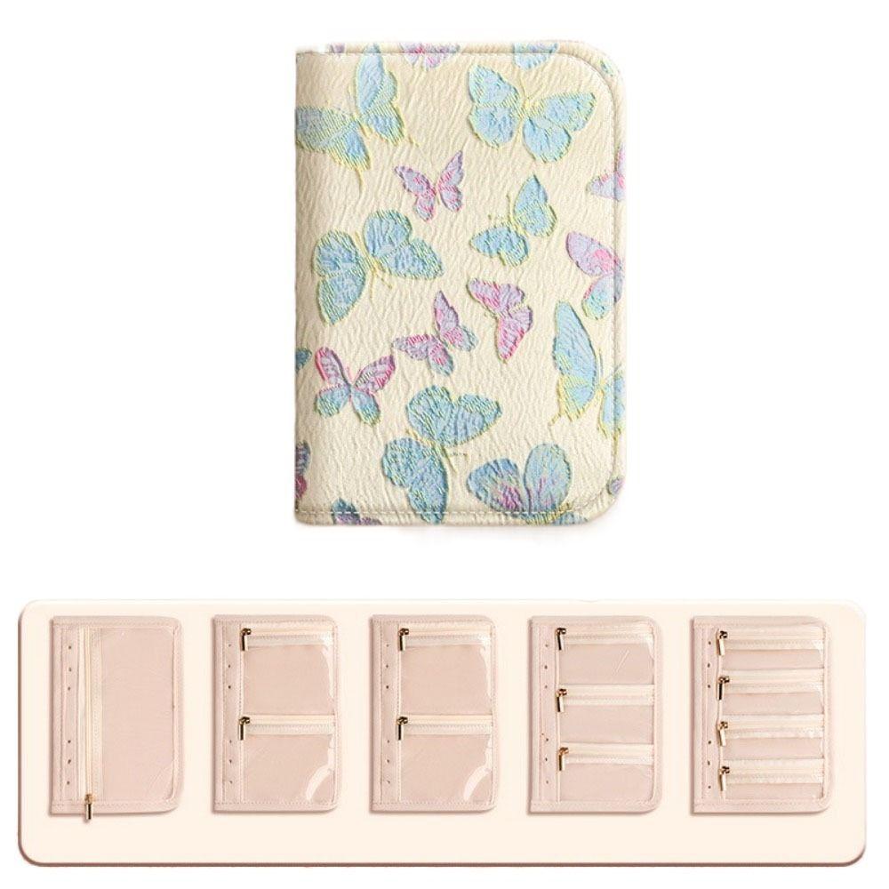 Anti-oxidation Jewelry Storage Bag Butterfly Flower Pattern Notebook Jewelry Handbag Women Girls