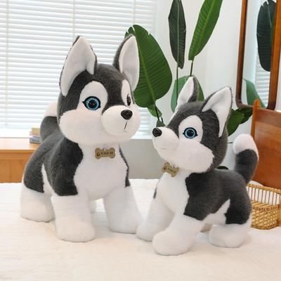 Новая стоящая кукла хаски плюшевая игрушка оптом собачья шкура подарок тряпичная кукла для детей
