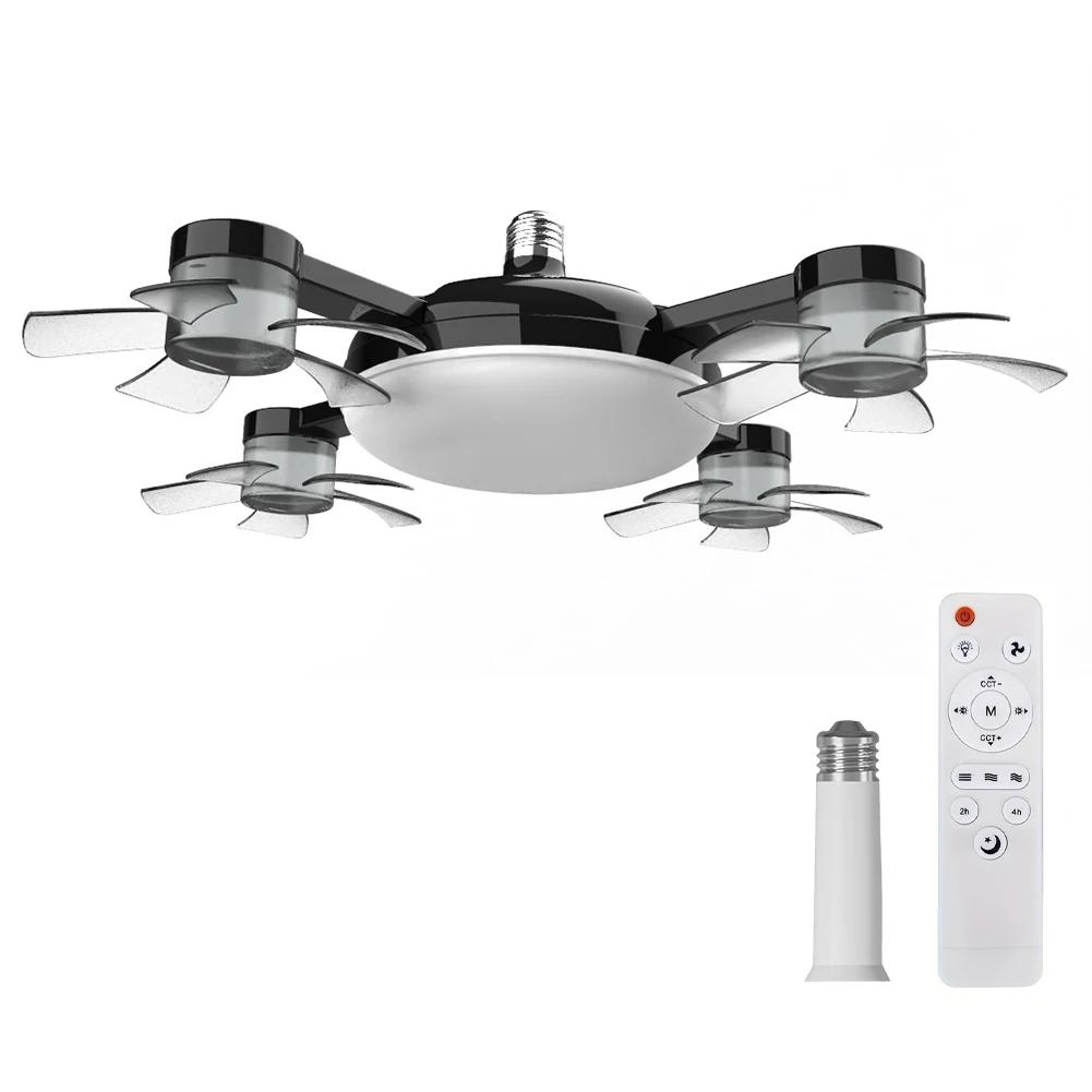 Universal Dimming Drone Fan with LED Lantern Remote Control Silent Ceiling Drone Fan E27 E26 for Dining Room Bedroom Living Room