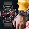 Mesh Band Men's Quartz Wristwatches Fashion Calendar Man's Business Watches Fashion Gifts Clock