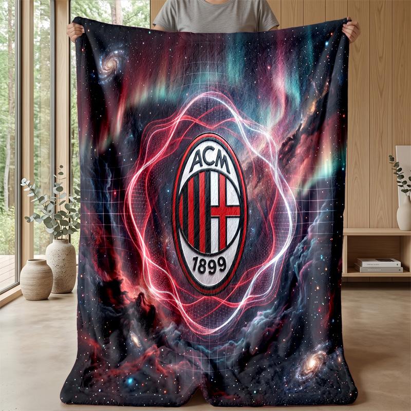 AC Milan Theme blanket Soft Flannel Blanket Plush Throw Blanket Cozy Sofa Bed Blanket for Home Decor