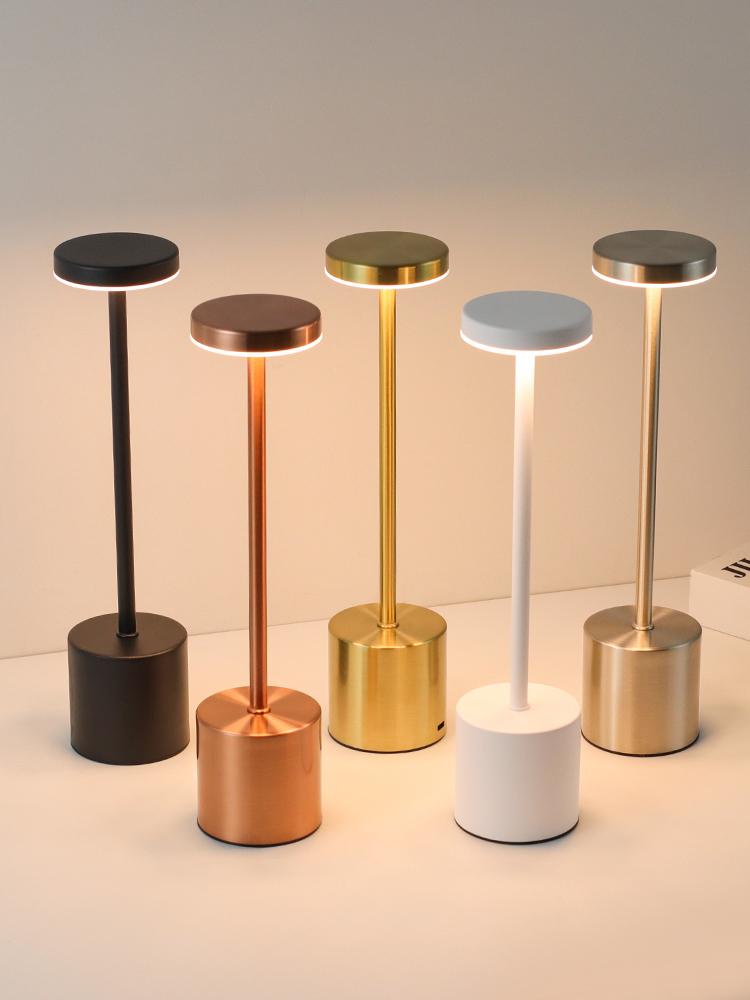 Rechargeable Table Lamp LED Cordless Desk Lamps 3 Colors Stepless Dimming Portable Table Light Dinner Restaurant Bedroom Decor