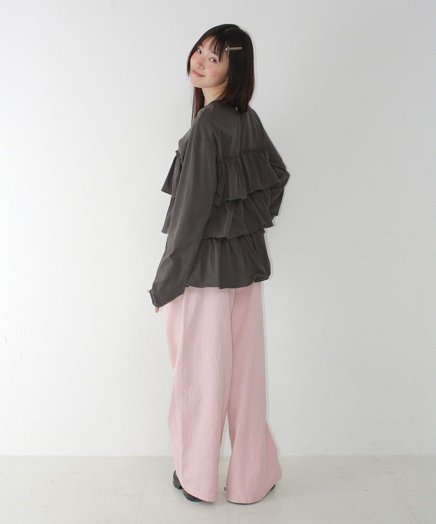 RONRON Tiered Layered Long Sleeve Charcoal