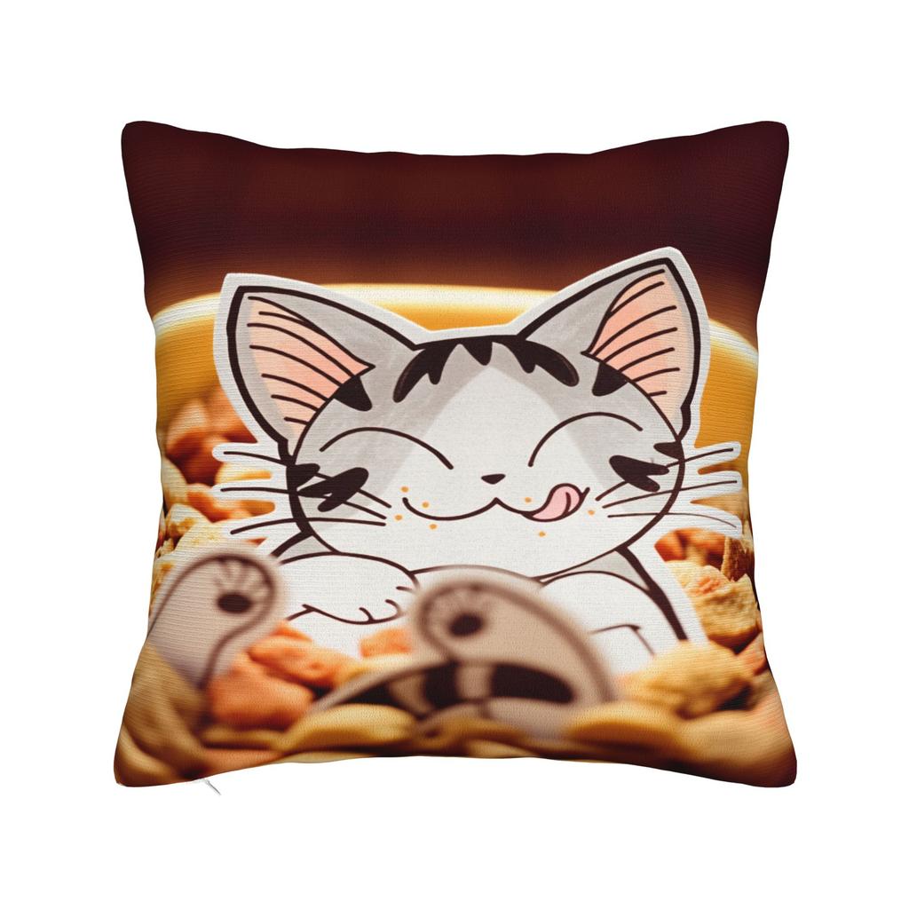 Pillow Cover CChis SSweet HHome Cat Novelty Pillow Case For Sofa Home Decor Pillowcases