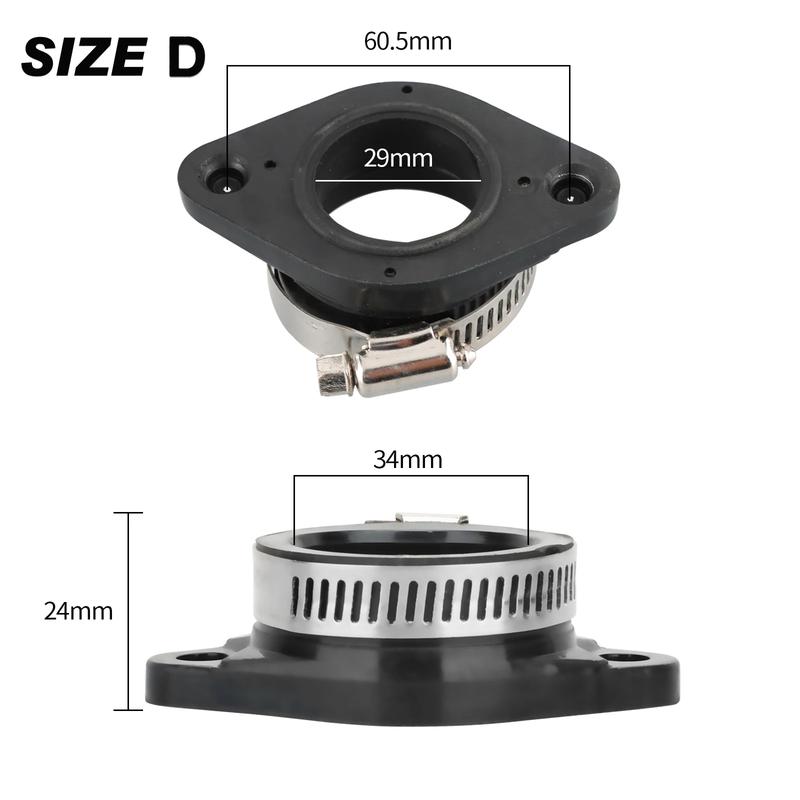 NIBBI Carburetor Flange Manifold Intake Pipe Adapter Fit PWK24/26/28mmPE Carburetor Kawasaki GY6 Engine Manifold Motorcycle Part