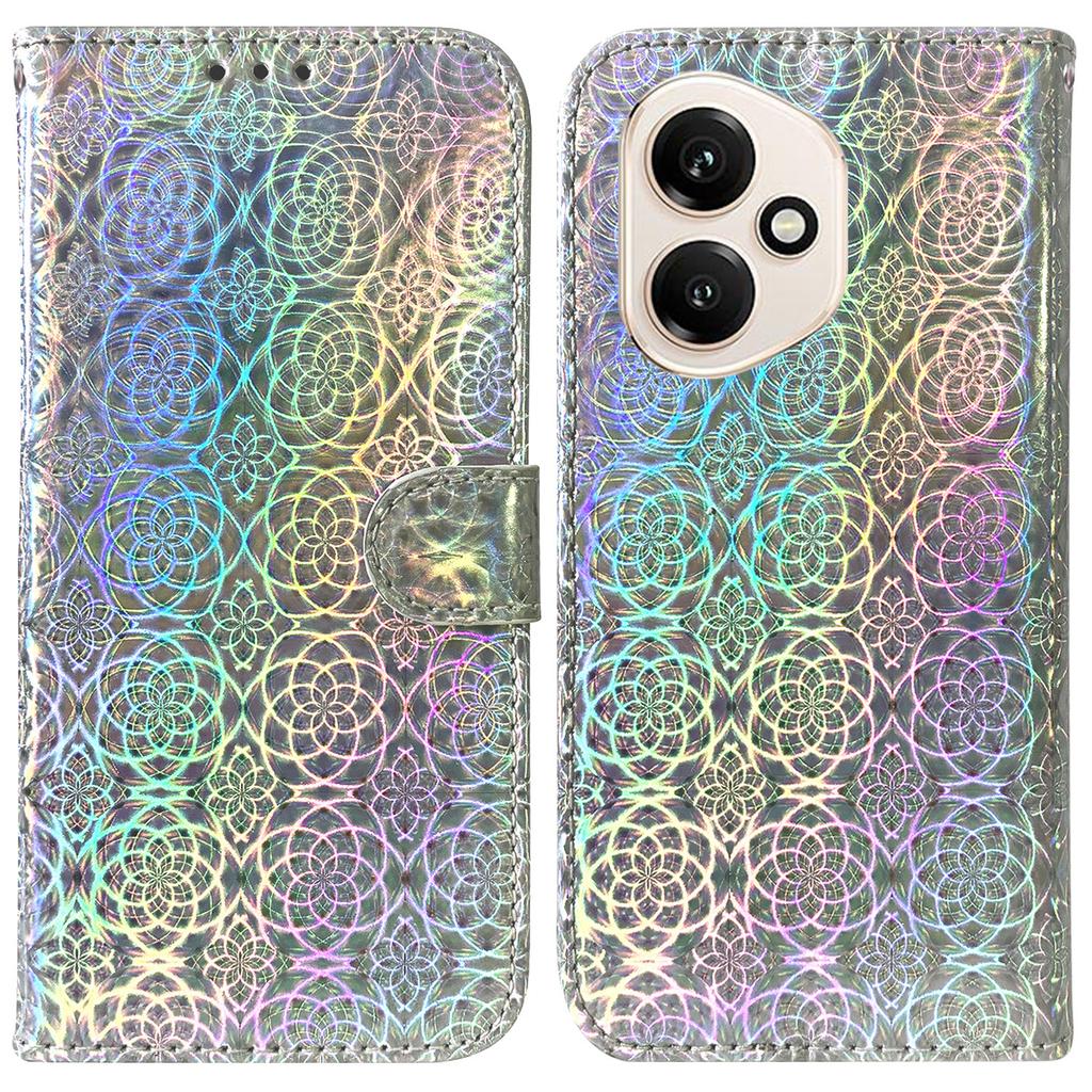 Для Honor 400 5G (Глобальный) Чехол-подставка Dazzling Flower Кожаный чехол для телефона с ремешком на запястье