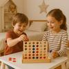 Board Game - BG INTERNATIONAL - Wooden Four In a Row Game - Educational - Portable - 2 Players or More