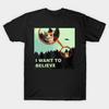 Мужская черная футболка с принтом I Want 2 Believe, печать на трансферной бумаге без вырезания, хлопковая футболка