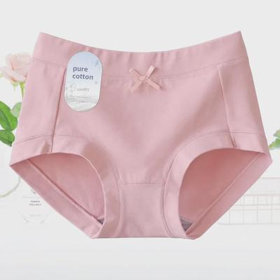 Женские трусики из чистого хлопка со средней посадкой и бантом, дышащая антибактериальная промежность, треугольные шорты большого размера