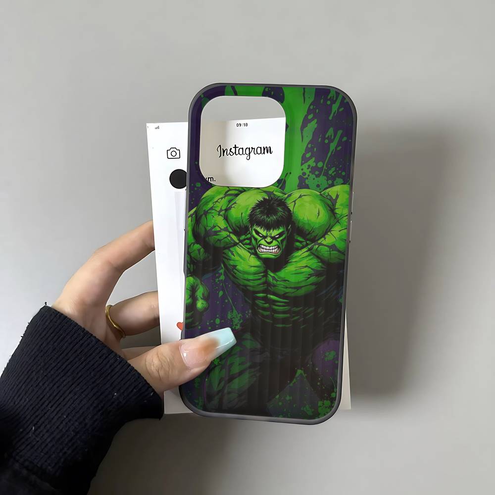 Супергерой Х-Халк Для Телефона 17 16 15 14 13 12 11 Pro Max Plus Pro Air Чехол для Телефона Задняя Крышка с Гофрированной Полоской