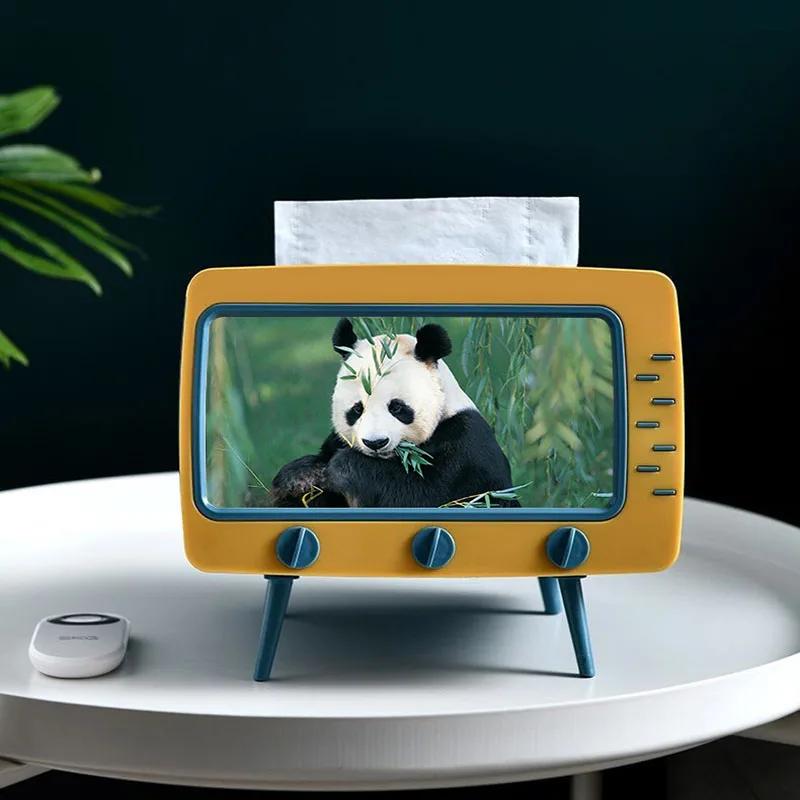 Новый держатель для салфеток для телевизора, настольный диспенсер для хранения салфеток, органайзер с держателем для мобильного телефона