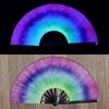 Kung Fu Fan Uv Ink Printing Fluorescent Fan Bamboo Bone Folding Fan For Festival Dance Party