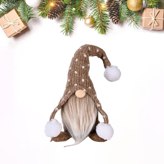 White Beard Faceless Doll Doll Display Knitted Hat Sitting Mold Heart Print Gnome Doll Ornament