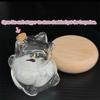 Transparent Cat Fur Keepsake Display, Glass Fortune Cat Bottle With Base, Mini Pet Memorial Storage Jar