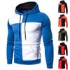 Мужская толстовка на молнии с цветными блоками, мужская спортивная повседневная толстовка с капюшоном большого размера