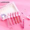 Lip Palette Langmanni-6pcs/set Matte Lip Gloss Pearlescent Diamond Long Lasting Metallic Lip Glaze TSLM2, 01, 1 Piece