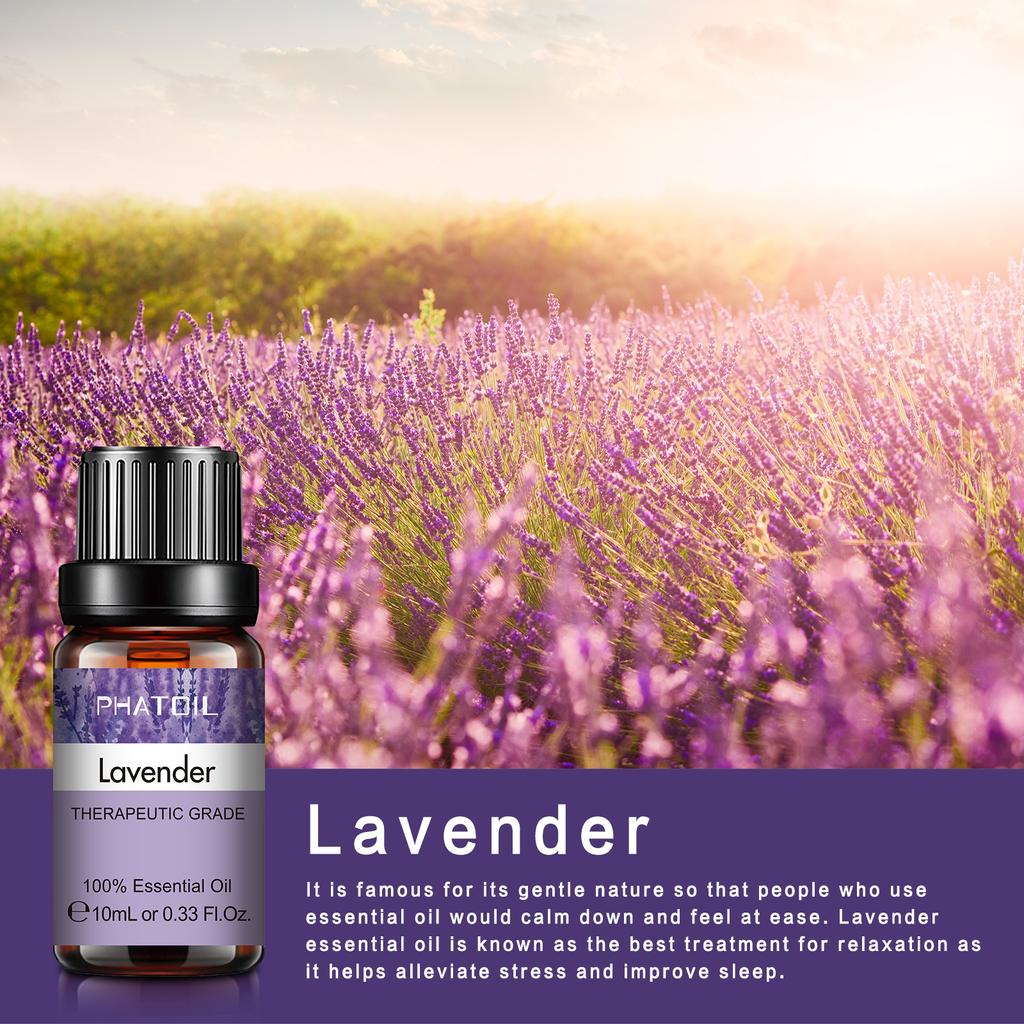 PHATOIL 10 шт. Эфирное масло для ароматерапии 100% натуральное эфирное масло идеально подходит для диффузоров-увлажнителей Ароматерапевтический массаж Уход за кожей и волосами