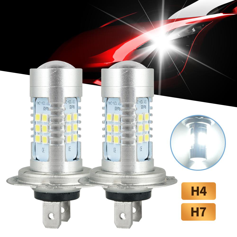 2Pcs H7 LED Bulbs Headlight H4 H8 H9 H11 Car Fog Light 9005 Hb3 9006 Hb4 High/Low Beam Super Bright DRL Lamp 6000K White 12V