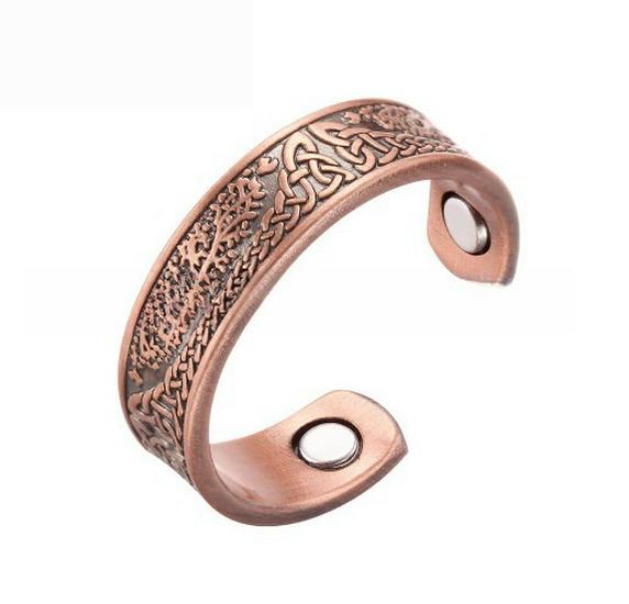 Popular Magnetic Vintage Tree of Life Bracelet for Men and Women - Antique Bronze with Floral Design