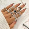 Vintage Ring Set for Women Star Moon Elephant Skull Geometric Twist Ring Hip Hop Jewelry