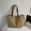 Retro Large Capacity Canvas Bag Solid Color Student Hand Shoulder Bag