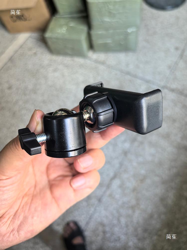1/4 Turn 17mm Ball Head Phone Tripod Mount with Universal Swivel Bracket, Clip, and 360° Adapter for Live Streaming.