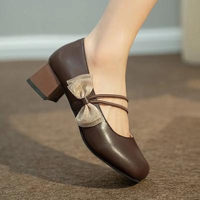 Модные женские туфли Мэри Джейн с квадратным носком, на среднем каблуке, с бантом, элегантные женские туфли-лодочки, тренд 2025, брендовые модные сандалии в стиле Лолита, женские кроссовки