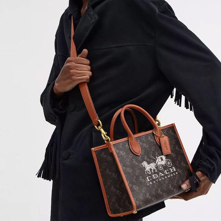 Coach Ace 26 Horse And Carriage Print Tote Bag Shopping Bag Shoulder Crossbody Bag Coated Canvas And Calfskin Handbag Medium Women tote CR680-B4TXN