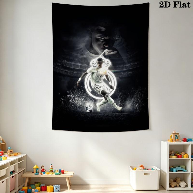 Vinicius Jr. Icon Wall Hanging Printed Fabric Blanket Decorative Tapestries for Bedroom Living Room Home Decor