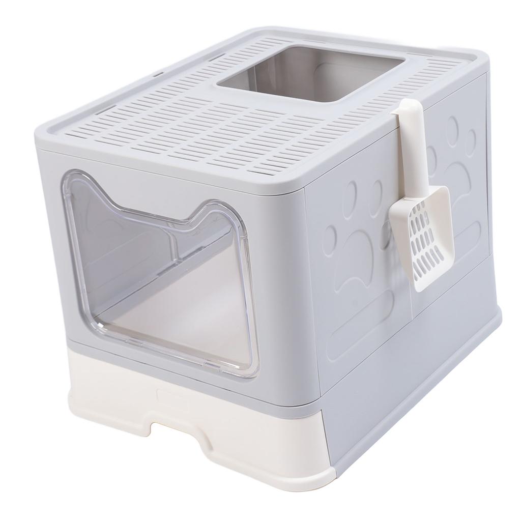 Складной кошачий туалет Многоцелевой полузакрытый контроль запаха Легко чистится Большой объем кошачьего туалета