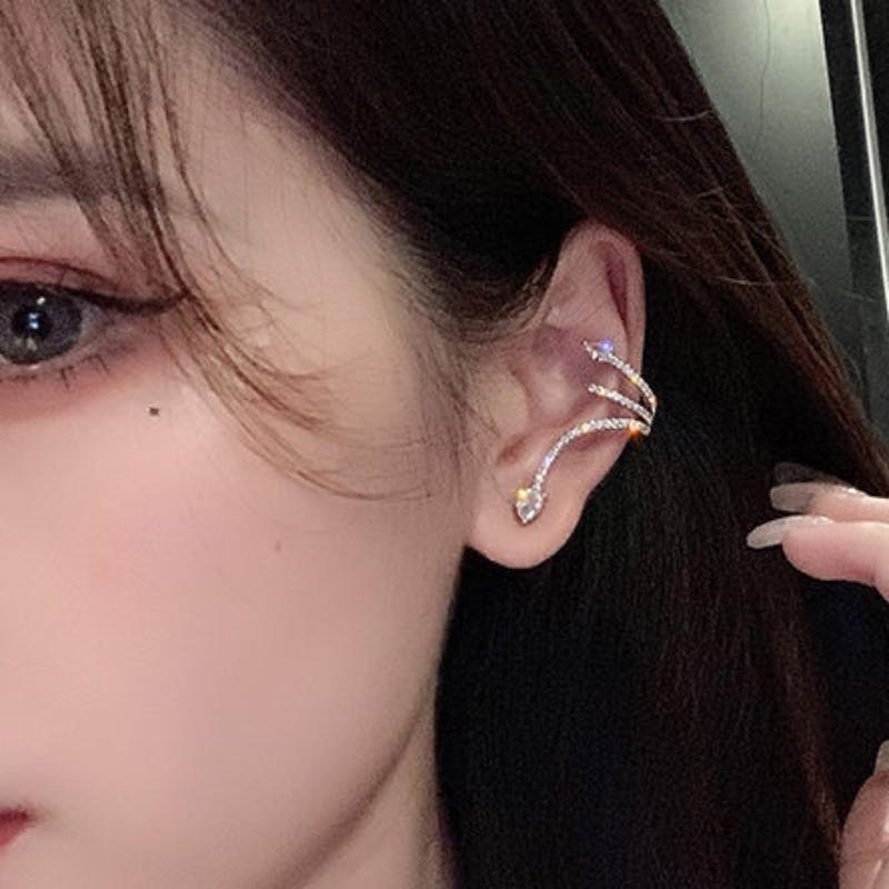 Мода Оригинальность Металл Элегантный Кафф для Ушей Кристалл Клипса для Пуссет Женский Пирсинг Маленький Зажим для Ушей Обертывание Кости Уха Клипсы для Ушей Тип Звезда Ювелирные Изделия