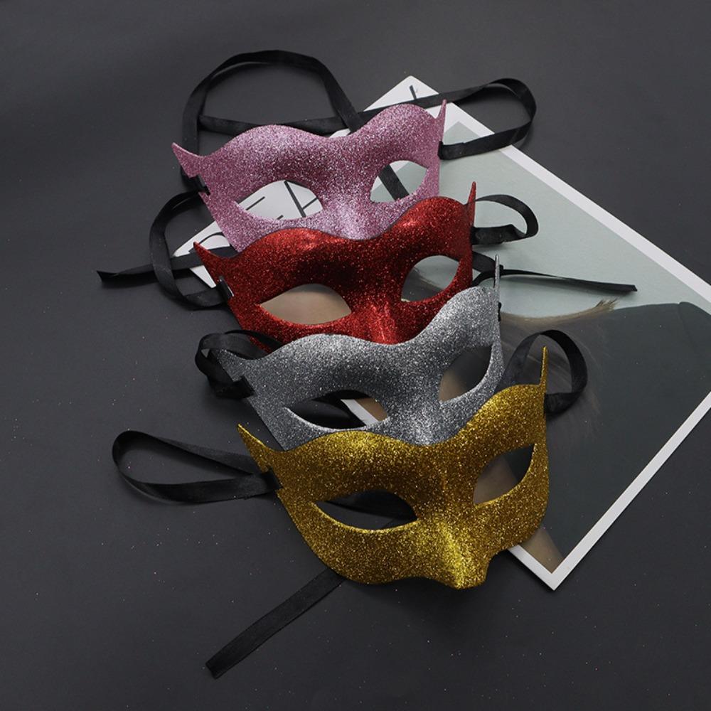 Реквизит для косплея Маскарадная маска на пол-лица Товары для вечеринок Маски на Хэллоуин Блестящая маска Фотореквизит