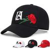Unisex Rose Letter Embroidery Baseball Caps Spring and Autumn Outdoor Adjustable Casual Hats Hip Hop Hat Sunscreen Hat